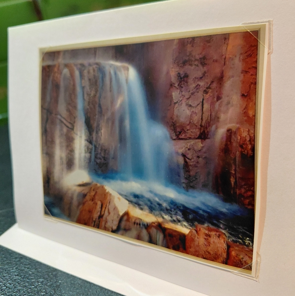 NWT - Serene Waterfall Art Photo Print By Jack E. Stiddard 4x6 Notecard